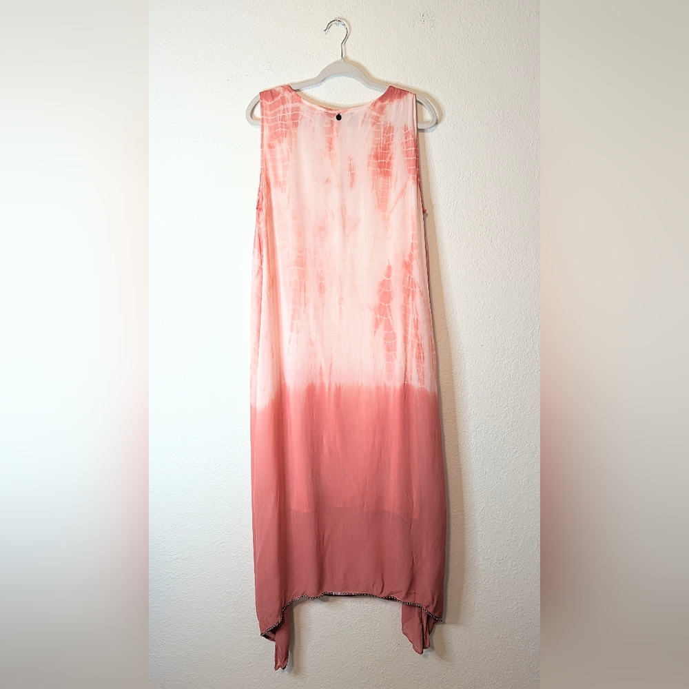 Soft Surroundings Make A Splash Tie Dye Ombre Coral Peach Maxi Dress Medium - Picture 2 of 5